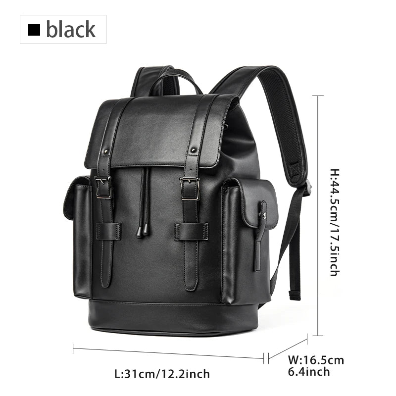 Men’s Water-Resistant PVC Drawstring Laptop Backpack – Work & Travel