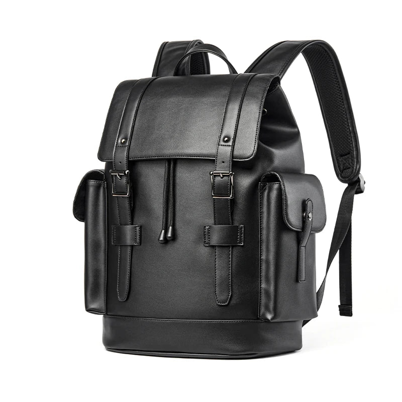 Men’s Water-Resistant PVC Drawstring Laptop Backpack – Work & Travel