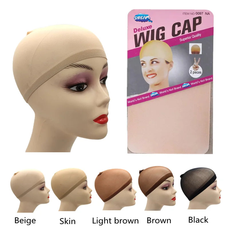 Ultra-Thin Breathable Nylon Wig Caps with Wide Elastic Band