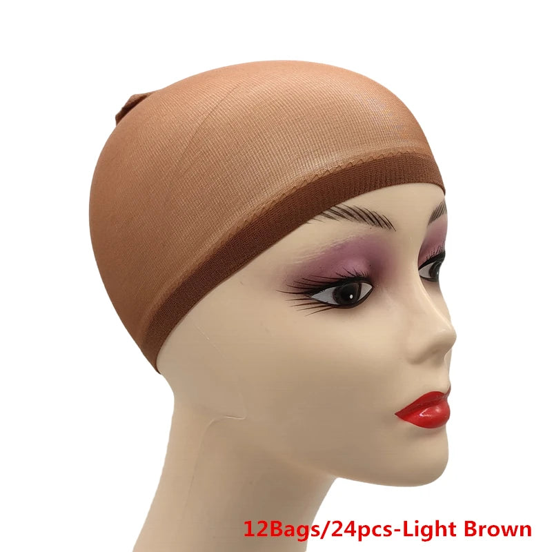 Ultra-Thin Breathable Nylon Wig Caps with Wide Elastic Band