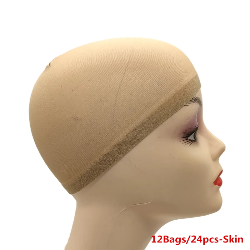 Ultra-Thin Breathable Nylon Wig Caps with Wide Elastic Band