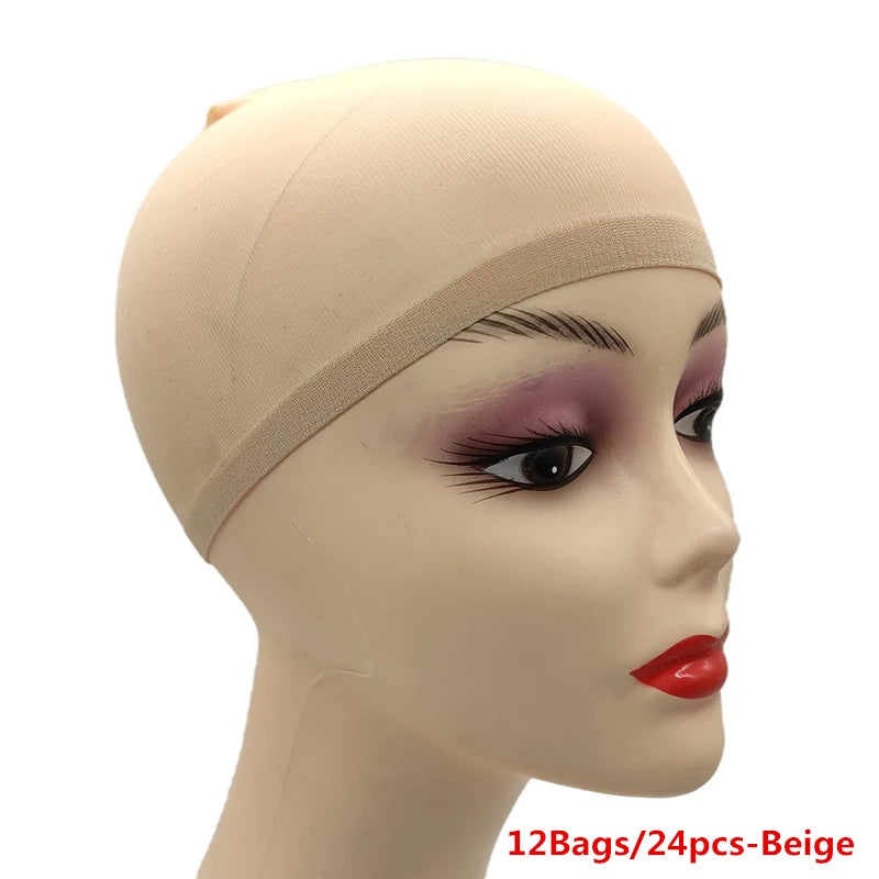 Ultra-Thin Breathable Nylon Wig Caps with Wide Elastic Band