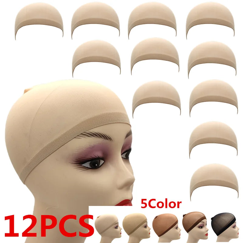 Ultra-Thin Breathable Nylon Wig Caps with Wide Elastic Band