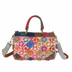 Full-Grain Cowhide Patchwork Pillow Bag