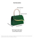 PU Small Square Shoulder Bag size chart showing 21 cm by 23 cm by 5.5 cm dimensions